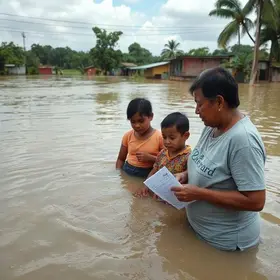 famílias afetadas por enchentes em MG